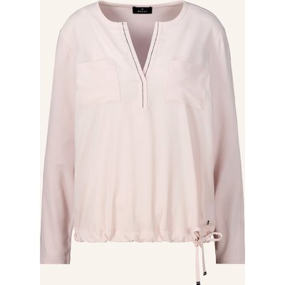 Monari Blusenshirt Im Materialmix Mit Schmucksteinen rosa