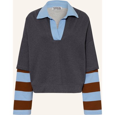 Essentiel Antwerp Sweatshirt Kantelou Im Materialmix grau