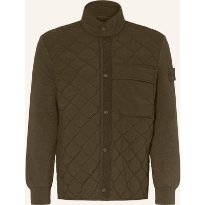 Stone Island Steppjacke Ghost Im Materialmix gruen