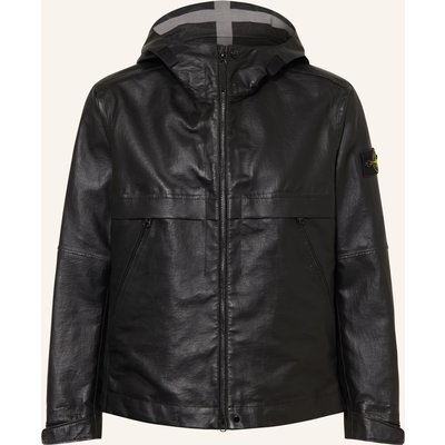 Stone Island Lederjacke schwarz