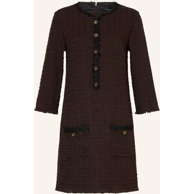 Ana Alcazar Bouclé-Kleid Mit 3/4-Arm Und Schmucksteinen braun