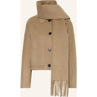 Boss Kastenjacke Cafrina Mit Abnehmbarem Schal braun