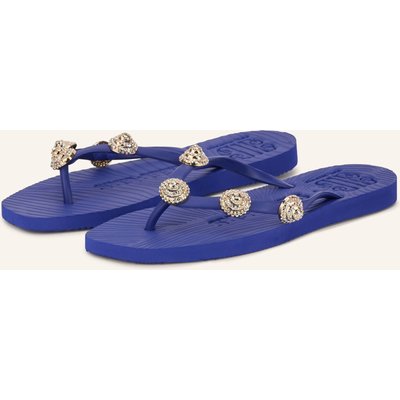 Sleepers Flip-Flops Tapered Mit Schmucksteinen blau