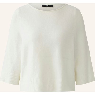 Oui Pullover Mit 3/4-Arm weiss