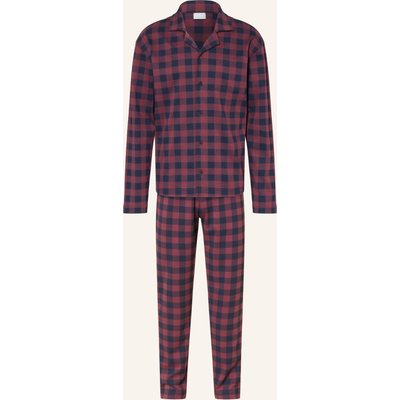 Mey Schlafanzug Serie Lumber Grid blau