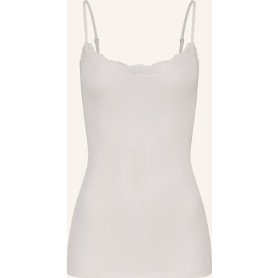 Hanro Top Woolen Lace Mit Merinowolle Und Seide weiss