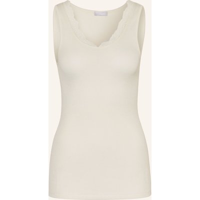 Hanro Top Woolen Lace Mit Merinowolle Und Seide weiss
