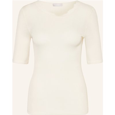 Hanro T-Shirt Woolen Lace Mit Seide weiss