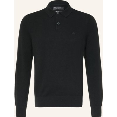 Marc O'polo Strick-Poloshirt schwarz
