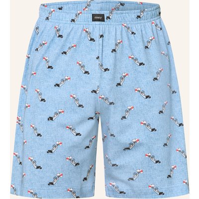 Mey Schlafshorts Serie Mey × Loriot blau