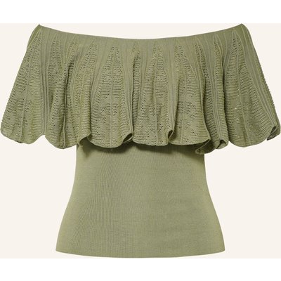 Ba&Sh Off-Shoulder-Stricktop Mit Volants gruen