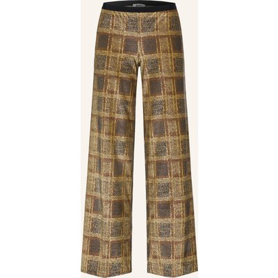 Siyu Marlenehose Mit Glitzergarn braun
