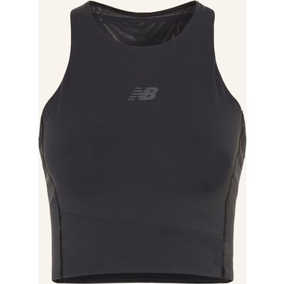 New Balance Cropped-Funktionstop schwarz