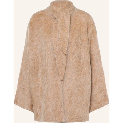 Mrs & Hugs Strickjacke Mit Schluppe Und Mohair beige