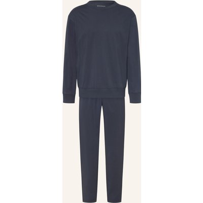 Schiesser Schlafanzug Modern Nightwear blau