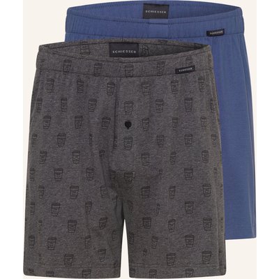 Schiesser 2er-Pack Boxershorts Modern Multipacks blau