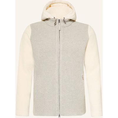 Luis Trenker Strickjacke Luwallacenew Im Materialmix Mit Abnehmbarer Kapuze grau