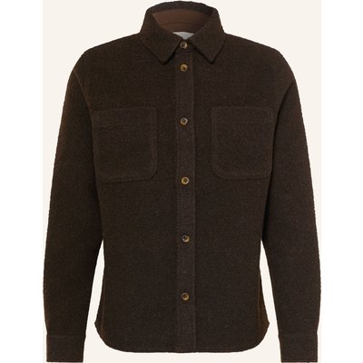 Les Deux Overshirt Aus Bouclé braun