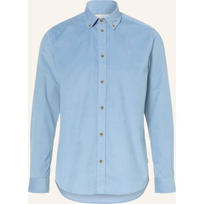 Les Deux Cordhemd Regular Fit blau