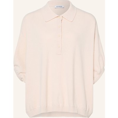 Sosue Strick-Poloshirt Mit Merinowolle beige