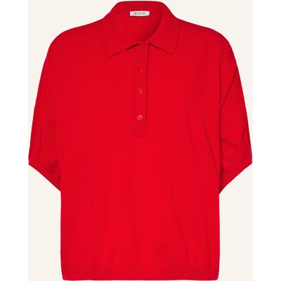 Sosue Strick-Poloshirt Mit Merinowolle rot