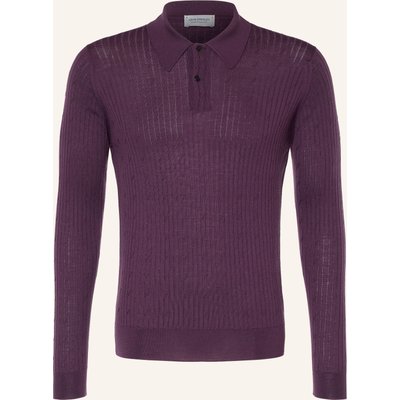 John Smedley Strick-Poloshirt Hodson Aus Merinowolle lila