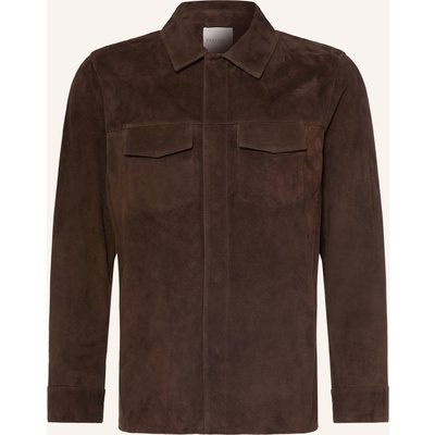 Profuomo Leder-Overshirt braun