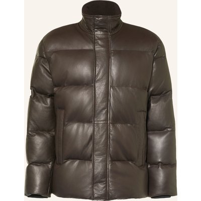 Dressler Steppjacke Aus Leder braun