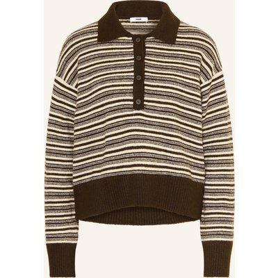 Mavi Strick-Poloshirt braun