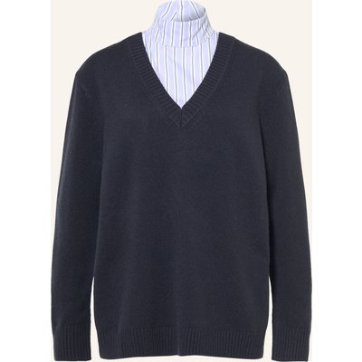 Max & Co. Pullover Lusso Im Materialmix blau