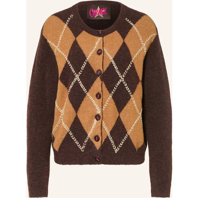 Grace Strickjacke Mit Glitzergarn braun