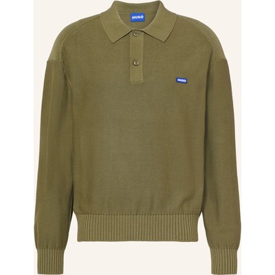 Hugo Strick-Poloshirt San Petty Oversized Fit gruen