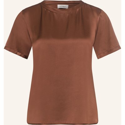 Ottod'ame Blusenshirt Luisa Aus Satin braun