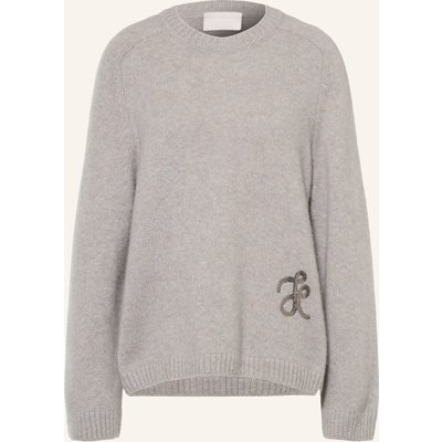 Hemisphere Pullover Mit Cashmere Und Pailletten grau