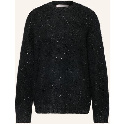 Purschoen Pullover Amdo Mit Pailletten Und Glitzergarn schwarz