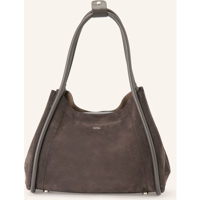 Max Mara Schultertasche Marinsuede grau