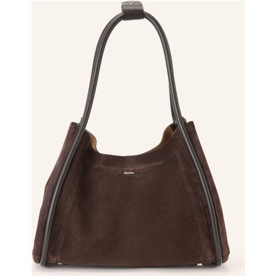 Max Mara Schultertasche Marinsuede braun