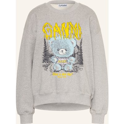 Ganni Oversized-Sweatshirt Mit Schmucksteinen grau