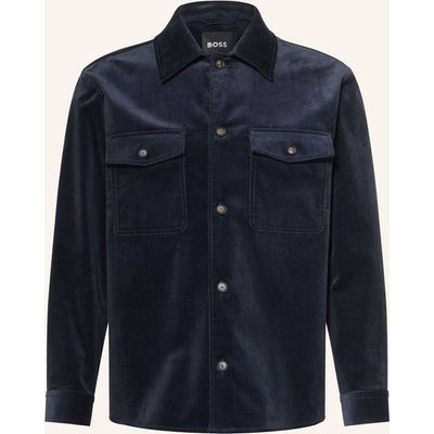 Boss Cord-Overshirt Carper blau