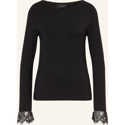Monari Longsleeve Mit Spitze schwarz