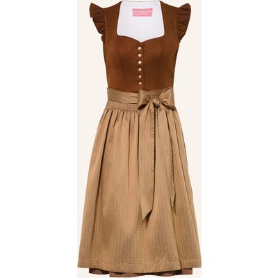 Krüger Dirndl Mit Rüschen braun