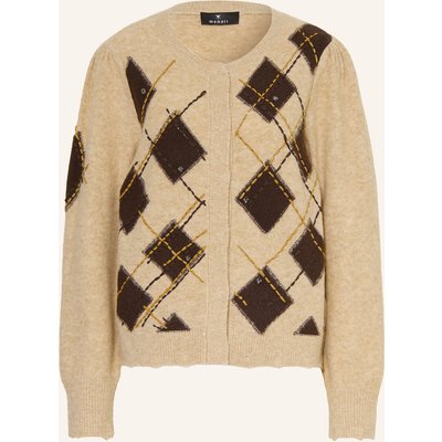 Monari Strickjacke Mit Schmucksteinen beige