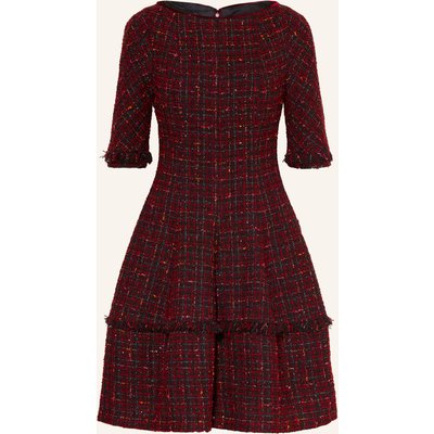 Talbot Runhof Bouclé-Kleid Mit Glitzergarn rot