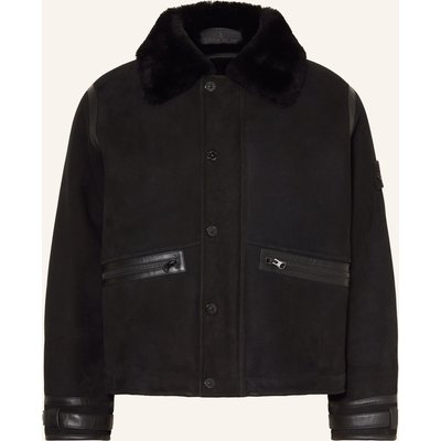 Stone Island Lederjacke Ghost schwarz