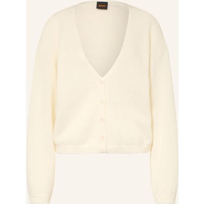 Boss Strickjacke Farano Mit Alpaka weiss