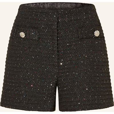 Rich & Royal Bouclé-Shorts Mit Pailletten schwarz