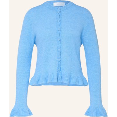 Rich & Royal Strickjacke Mit Volants blau