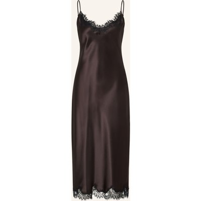 Mrs & Hugs Satinkleid Mit Spitze braun