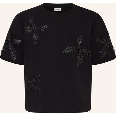 S.Oliver Red T-Shirt Mit Glitzergarn schwarz