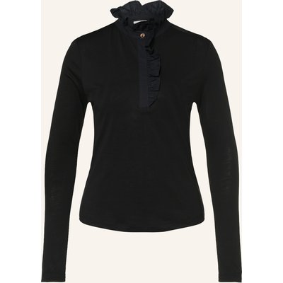 Rich & Royal Longsleeve Mit Rüschen schwarz